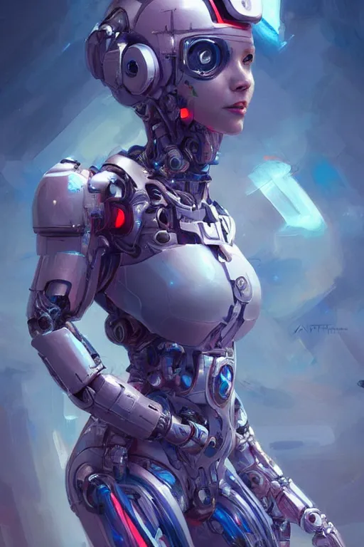 Image similar to portrait of a futuristic cosmonaut girl with biomechanical parts by Artgerm and Greg Rutkowski , néon light, digital painting, highly detailed, trending on artstation