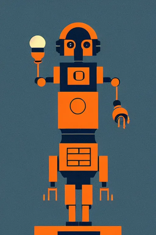 Image similar to a sad robot going for a jog+cloud city, Mads Berg, Karolis Strautniekas, film noir, stippled light, dramatic lighting,editorial illustration, gradient, detailed,fine texture, matte print, art deco, dark blue + dark orange, red, black, ((habitat 67 background))