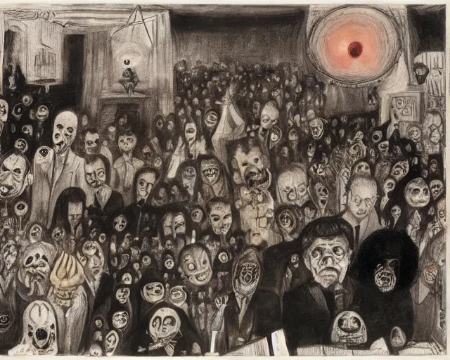 Image similar to the horror of beaurocracy, papers, horror, desk, stress, frustration, anger, crowded, harsh cinematic lighting, high qulity, 4 k, by charles addams and hilma af klint and affandi