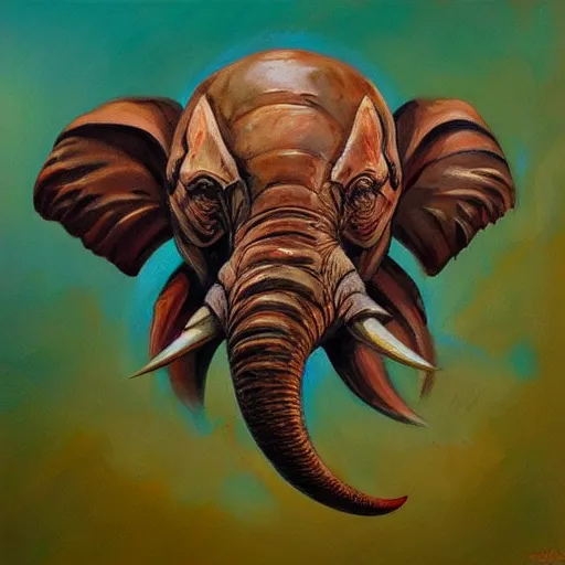 Image similar to elephant - crab creature, oil painting, deviantart