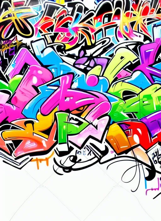 Image similar to beautiful graffiti on white background paper