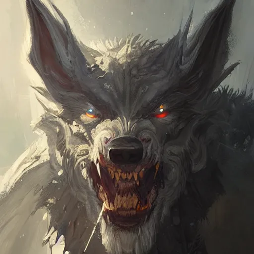 Prompt: a portrait of a grey old man werewolf dragon dragon dragon dragon dragon dragon, epic fantasy art by Greg Rutkowski