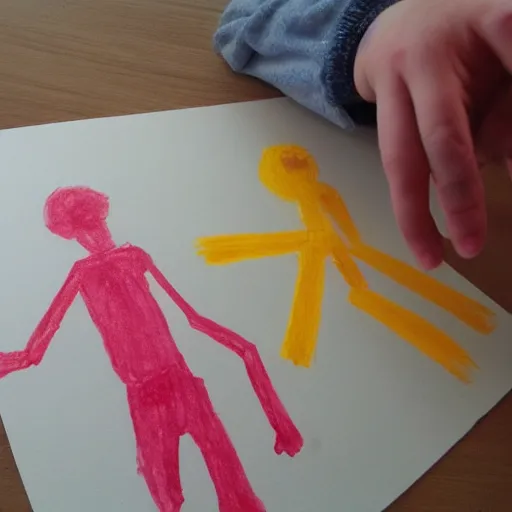Image similar to stickman figures drawn by a 3 year old