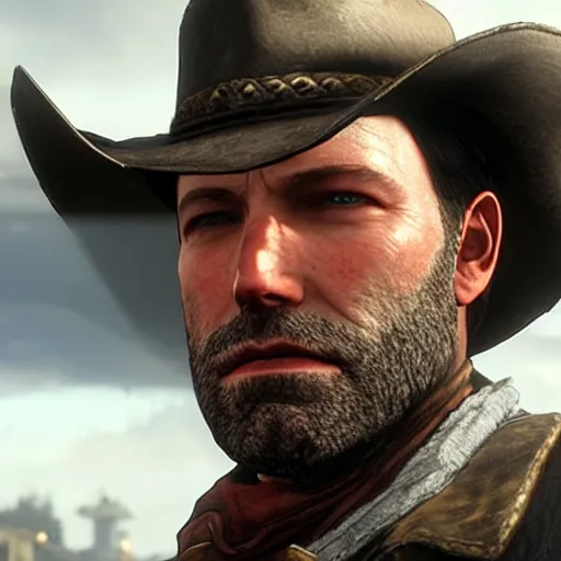 Prompt: Ben affleck as a character in red dead redemption 2