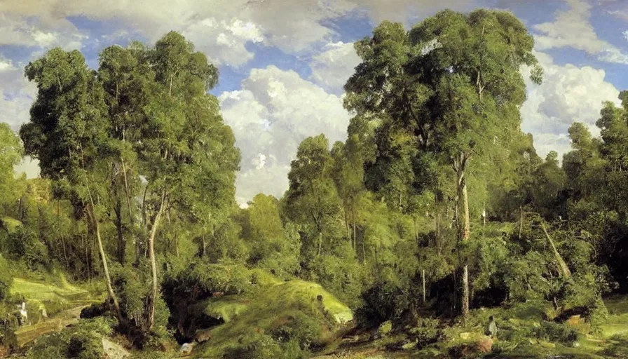 Image similar to a beautiful hill valley by eugene von guerard, ivan shishkin, john singer sargent