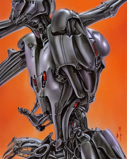 Image similar to mecha from evangelion by hr giger, by julie bell, 4 k, hyper detailed