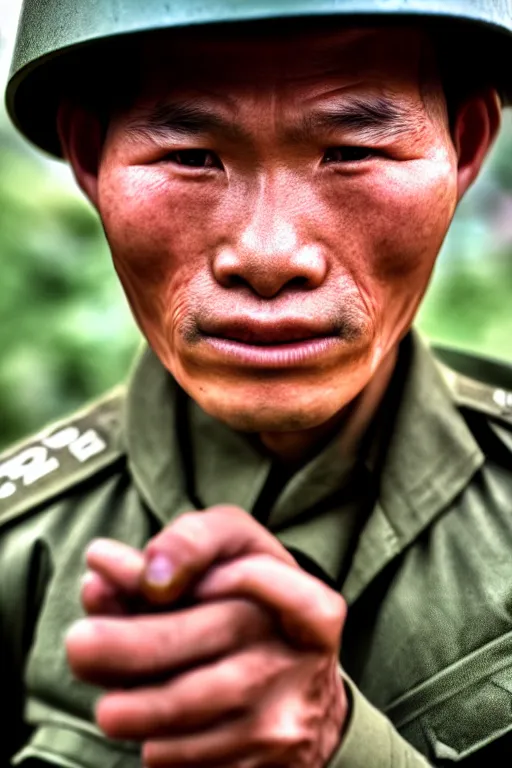 Image similar to vietnam soldier with skateboard, pulitzer award, big close up, captured by nikon d 8 5 0, 4 k, body features, face features, bokeh, proportional, object features, by daniel berehulak and adnan abidi and preston gannaway