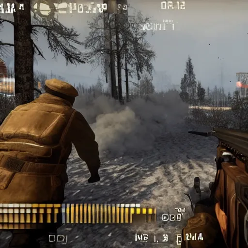 Prompt: screenshot from fps game set in 1 9 1 7 russia