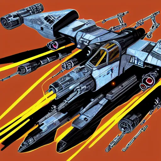 Image similar to x-wing fighter, hyperdetailed, scifi, futurism