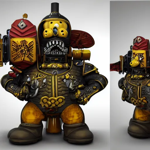 Image similar to sponge bob characters warhammer 4 0 k digital art, 3 d high definition, trending on artstation, photorealistic, high resolution, 8 k, octane, hyper detailed, trending on deviantart insane details, intricate, elite, ornate, elegant trend, unreal engine