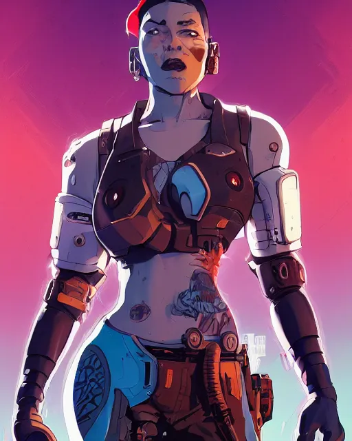 Image similar to cyborg stylize, art gta 5 cover, official fanart behance hd artstation by jesper ejsing, by rhads, makoto shinkai and lois van baarle, ilya kuvshinov, ossdraws, borderlands and by feng zhu and loish and laurie greasley, victo ngai, andreas rocha, john harris