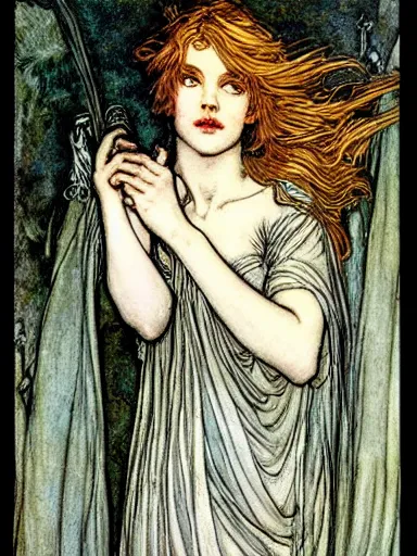 Image similar to angel by rebecca guay and by john william waterhouse and by arthur rackham, detailed, proportional