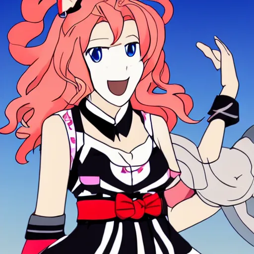 Prompt: junko enoshima in the style of seth macfarlane