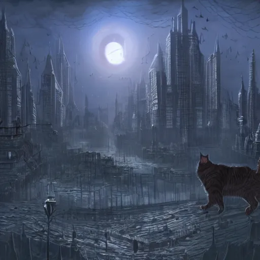 Prompt: dream Ulthar the city of cats, Lovecraftian, 8k upscale