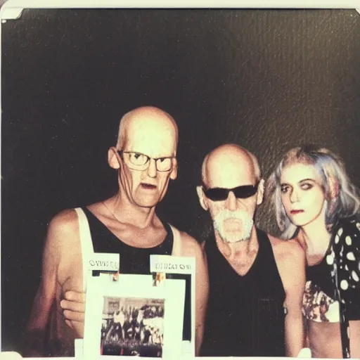 Image similar to found polaroid photo of trash humpers in las vegas