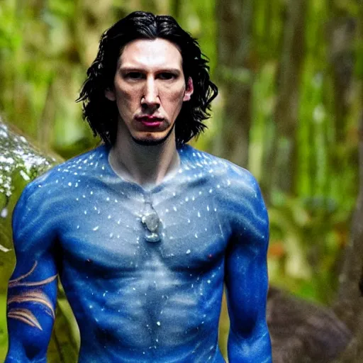 Image similar to adam driver in avatar as a navi