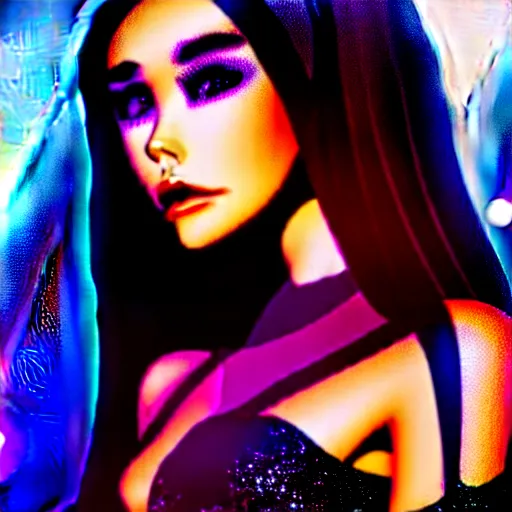 Image similar to madison beer a an intergalactic popstar dancing on a planet, render, blender render, unity render, 4 k wallpaper, art station trending, artstation 4 k coherent, coherent, 4 k, detailed, hyperdetailed, artifact - free, completely coherent, sharp, madison beer