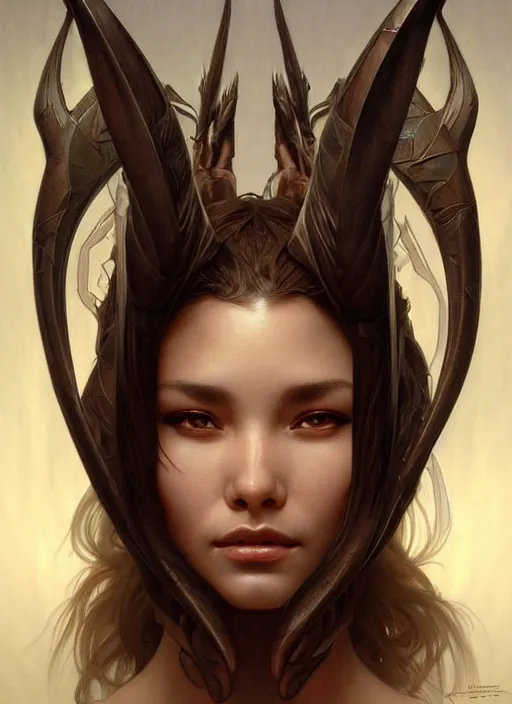 Image similar to concept art by artgerm, portrait of yautva predator, soft natural light, intricate, elegant, highly detailed, my rendition, digital painting, artstation, concept art, smooth, sharp focus, illustration, art by greg rutkowski and alphonse mucha and uang guangjian and gil elvgren, symmetry!!