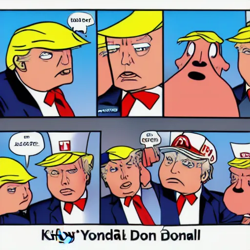 Image similar to kirby as donald trump