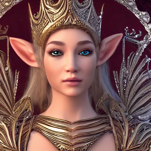 Image similar to elven princess, ornate 4 k intricate detailed octane render