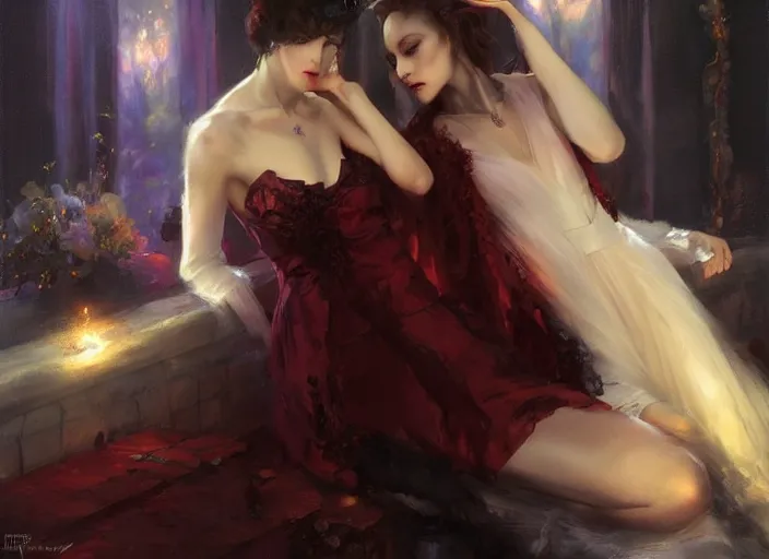 Image similar to vampire nobility by wlop and vladimir volegov and alexander averin and delphin enjolras and daniel f. gerhartz