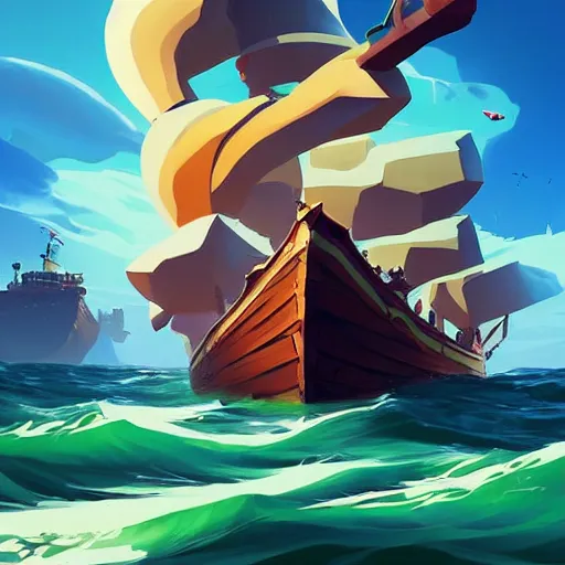 Image similar to painting treasure on sea of thieves game smooth median photoshop filter cutout vector, behance hd by jesper ejsing, by rhads, makoto shinkai and lois van baarle, ilya kuvshinov, rossdraws global illumination