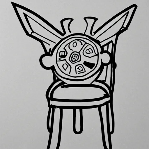 Image similar to professionaly drawn cartoon pokemon that looks like a chair