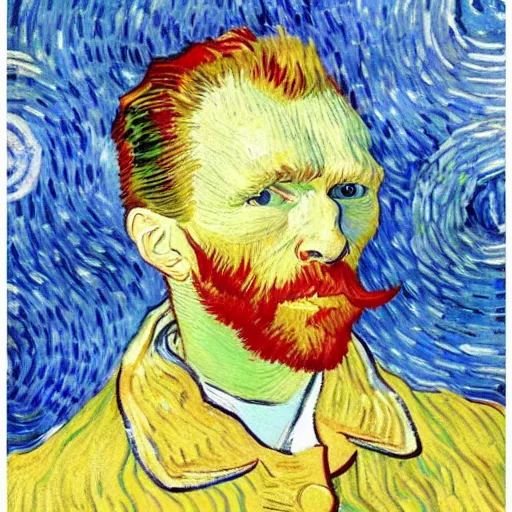 Prompt: A van gogh with a bluetooth headset answers a call on the first line of technical support, canvas, oil, watercolor, hyper detailed, elegant, very very very very beautiful.