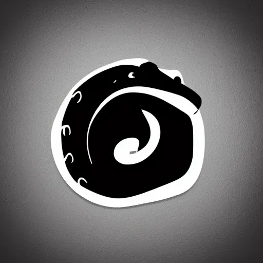 Image similar to vector symbol for a fictional guild of a salamander, iconic, clean, white background, artstation, symbolic, monochrome