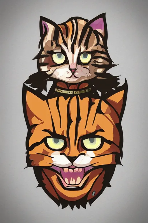 Image similar to A portrait of a kitten as evil warlord general, sticker, Anthropomorphized, portrait, highly detailed, colorful, illustration, smooth and clean vector curves, no jagged lines, vector art, smooth