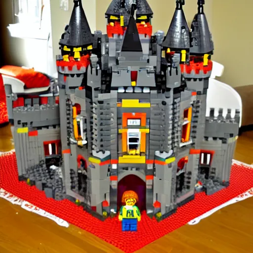 Prompt: a castle made of Lego