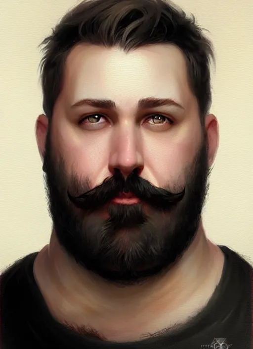 Image similar to a _ fantasy _ style _ portrait _ painting _ of white male short black hair chubby disconnected beard, rpg dnd oil _ painting _ unreal _ 5 _ daz. _ rpg _ portrait _ extremely _ detailed _ artgerm _ greg _ rutkowski _ greg