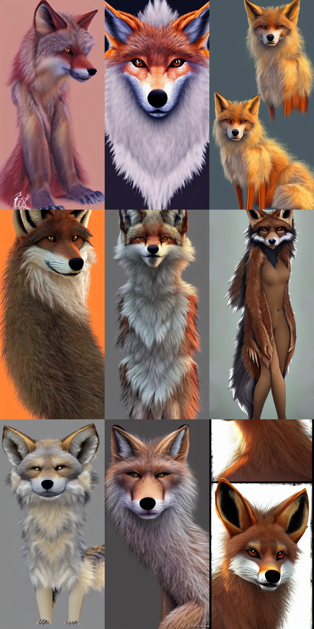 Prompt: gorgeous anthro werefox fursona furry art commission, hairstyle, hibbary, photorealistic, furaffinity