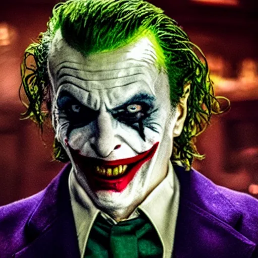 Image similar to film still of Jack Nicolson as joker in the new Joker movie