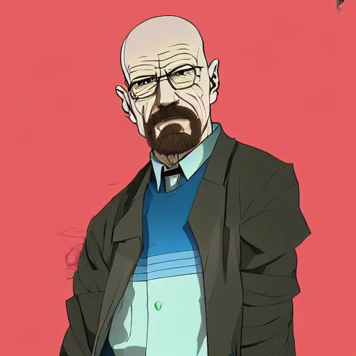 Prompt: portrait of walter white, anime fantasy illustration by tomoyuki yamasaki, kyoto studio, madhouse, ufotable, comixwave films, trending on artstation