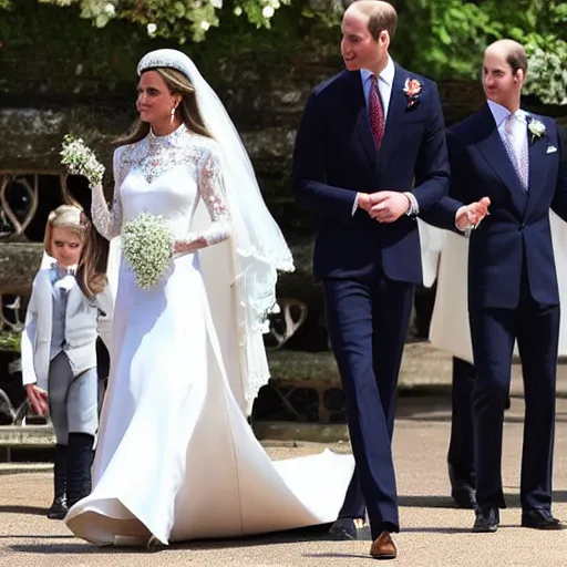 Image similar to detailed photos of the duke of cambridge prince william marrying american popstar britney spears, happy couple, official photos, wedding photo, royal wedding, photos trending on twitter, trending photo on instagram