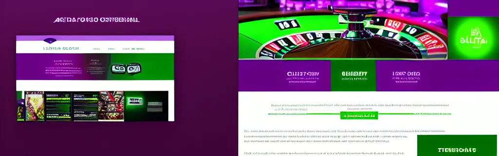 Image similar to ultra realistic purple and green slots casino website, material design