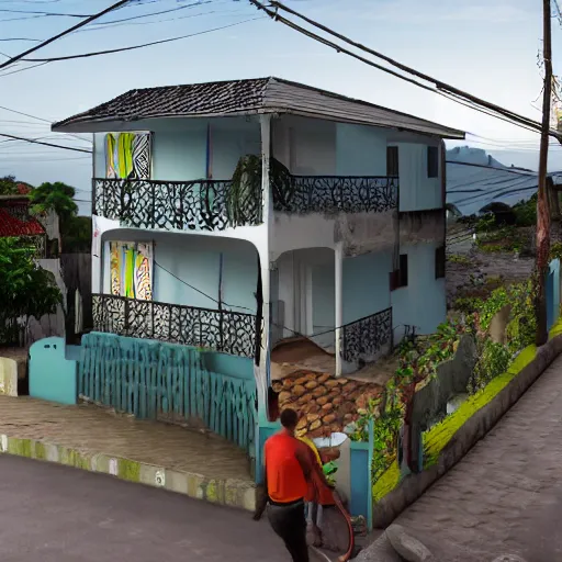 Prompt: rio de janeiro house. the house is in a favela. extremely detailed. by glen billy. hyper - realistic, 8 k