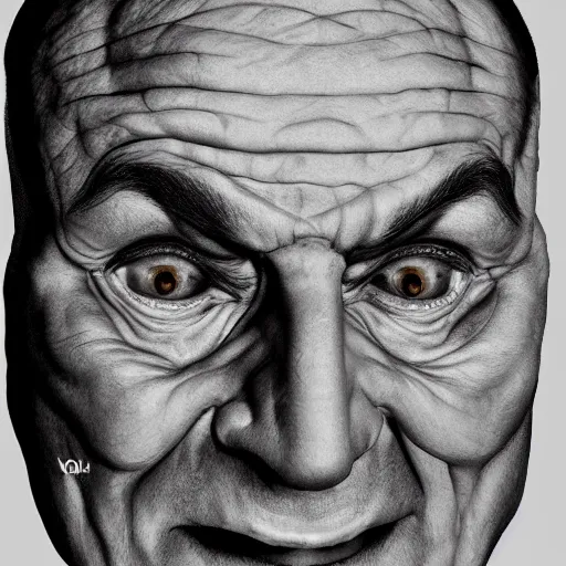 Image similar to avram glazer as the devil, owner of manchester united football club, portrait, pure evil, devils horns, avram glazer, satan, hell, 8 k, hyperrealism, symmetry, volumetric lighting - h 7 6 8