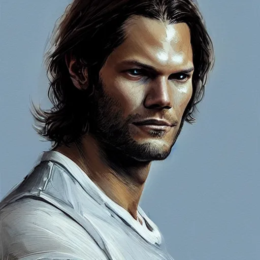 Prompt: “ portrait of jared padalecki by greg rutkowski, young, attractive, highly detailed portrait, scifi, digital painting, artstation, concept art, smooth, sharp foccus ilustration, artstation hq ”