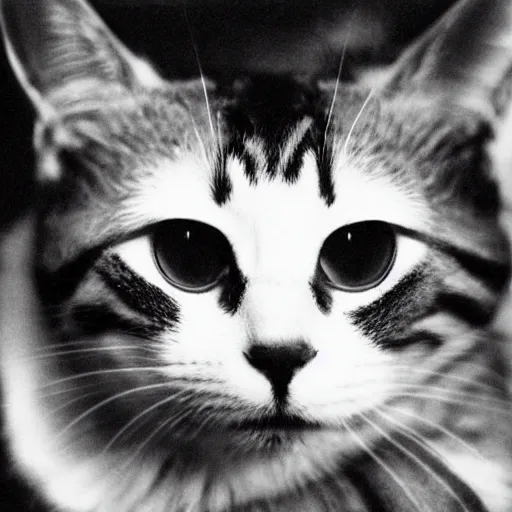 Prompt: portrait of a cat by Cecil Beaton , glamorous Hollywood style lighting, black and white, photorealistic