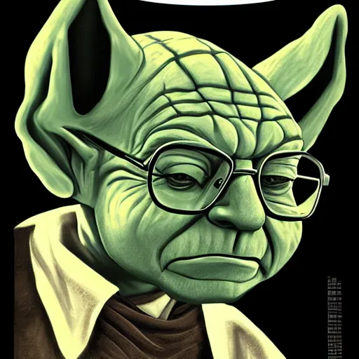 Prompt: Walter white as Yoda, punk rock, retro futuristic, featured on artstation, full body portrait