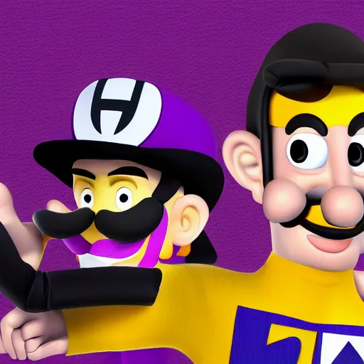 Prompt: Portrait of Max Verstappen as Waluigi