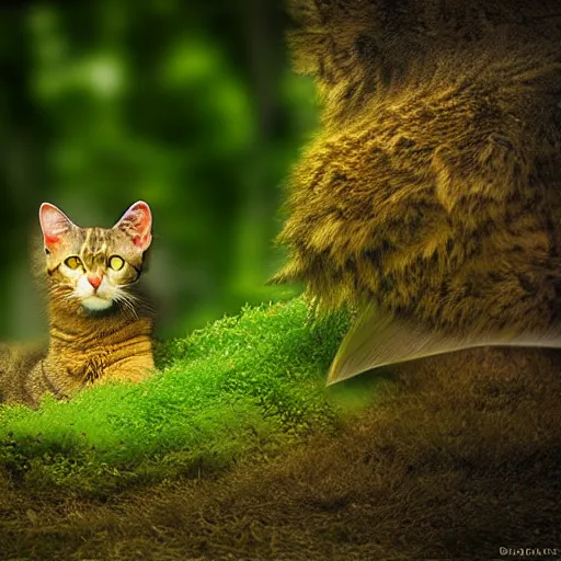 Prompt: dragon - cat, nature photography
