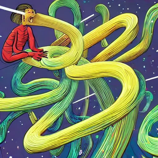 Image similar to beware the highly energized, hyper dimensional space noodles