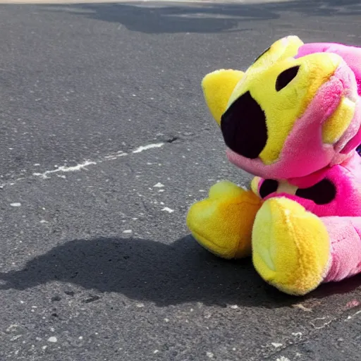 Image similar to bongo beanie baby on a sidewalk,