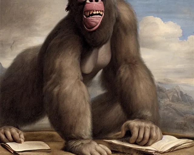 Prompt: king kong by pieter claesz