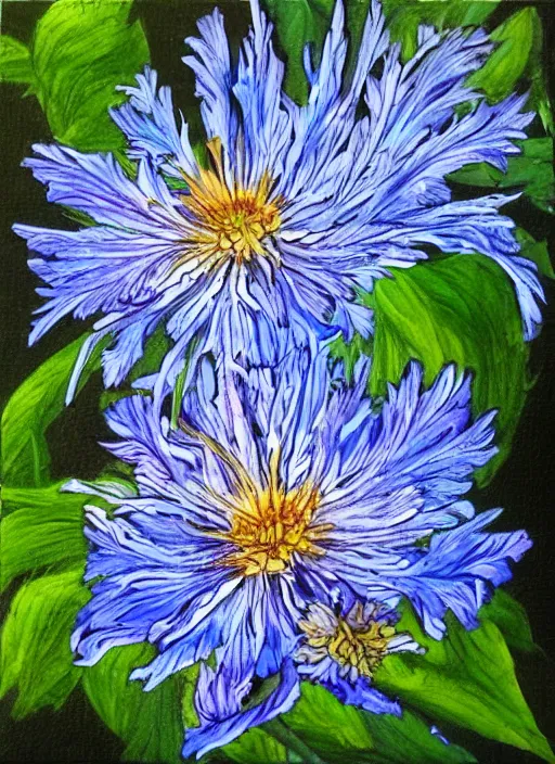 Prompt: centaurea cyanus, hand painted