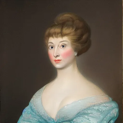 Image similar to portrait of an ice blue - eyed woman, by edmund blair