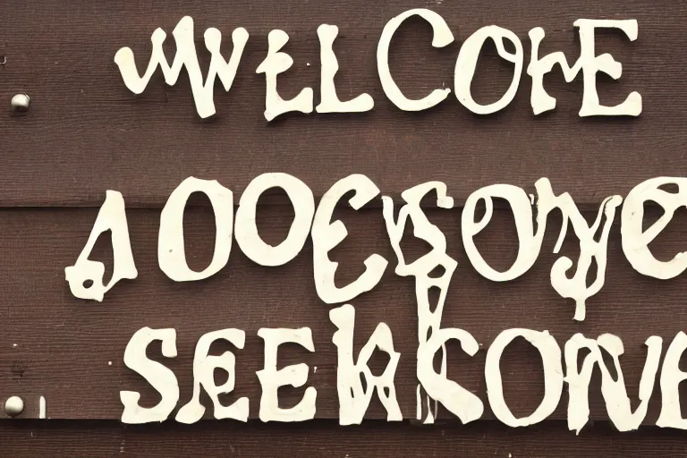 Prompt: a welcome sign